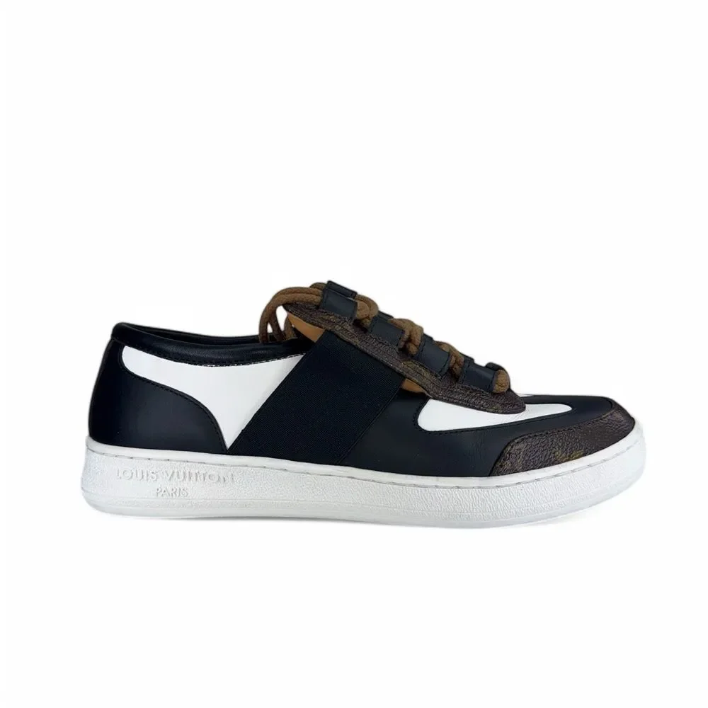 LOUIS VUITTON Black & Brown LV Monogram Leather Sneakers EU37